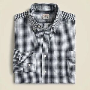 J.Crew Slim Untucked Secret Wash Organic Cotton Poplin Shirt in Gingham